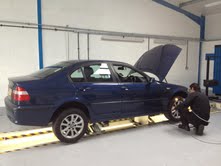 The servicing inspection pit at Cawsey Motors